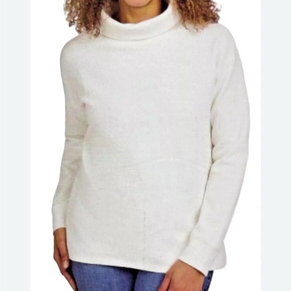 Land’s End Long Sleeve White Loose Turtleneck XXL - Picture 1 of 11